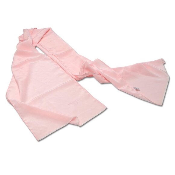 Vintage Monique Martin Sheer Pink Silky Poly  Scarf  Fringe Trim Japan 80s - Picture 2 of 8